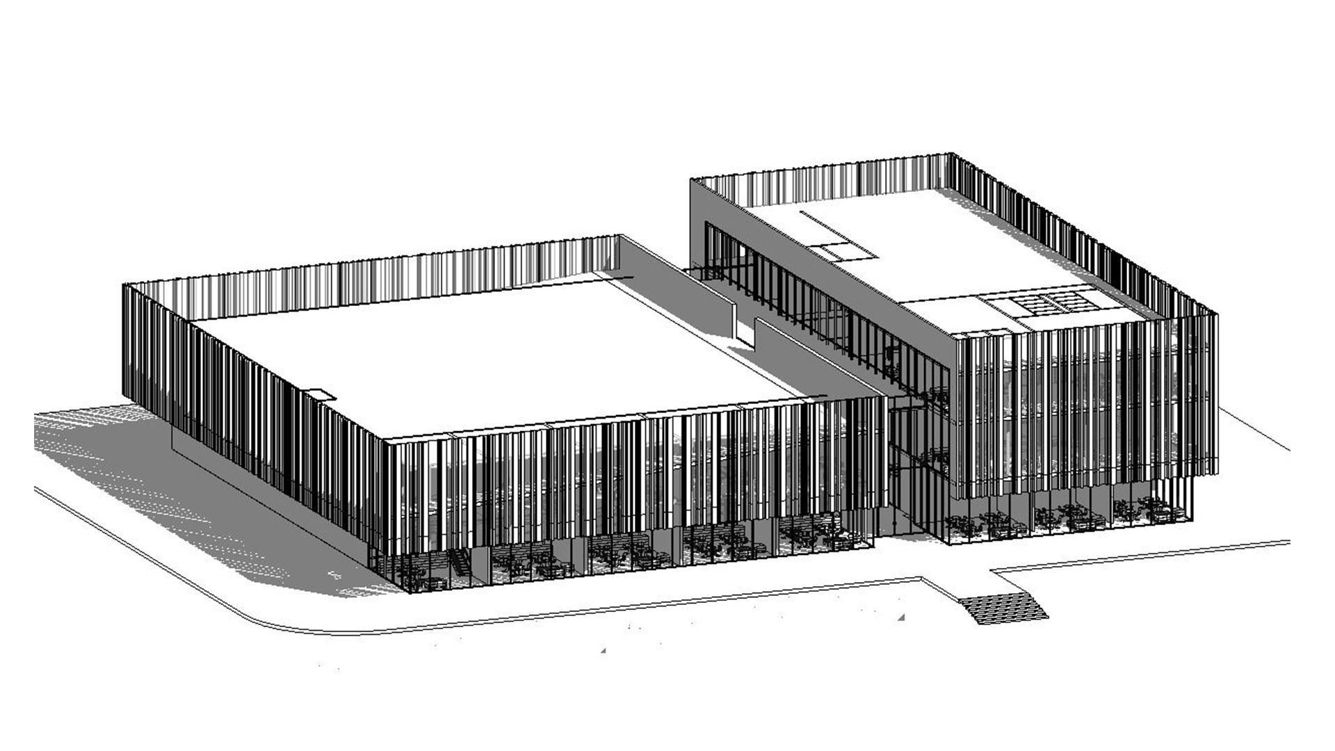 Commercial building Revit Lumion with 3d grass 3D model_11