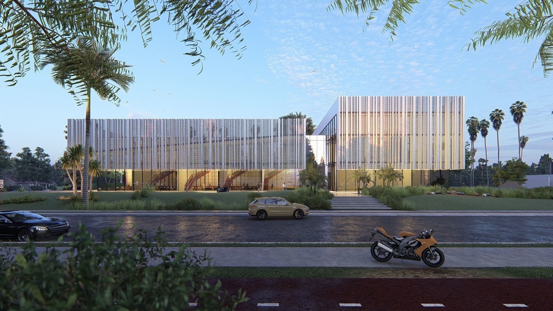 Commercial building Revit Lumion with 3d grass 3D model_5