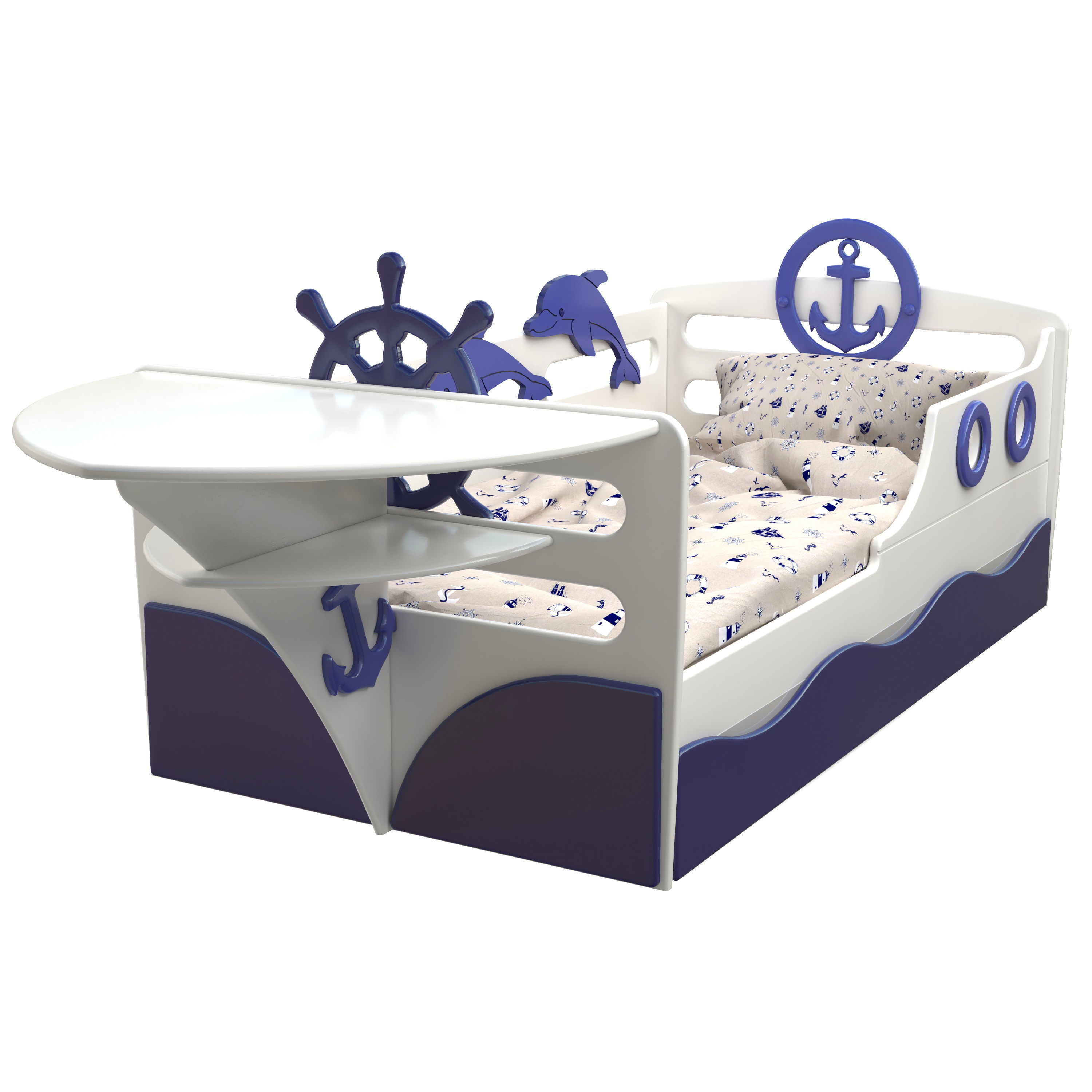 Childrens bed Boat 3D model_1