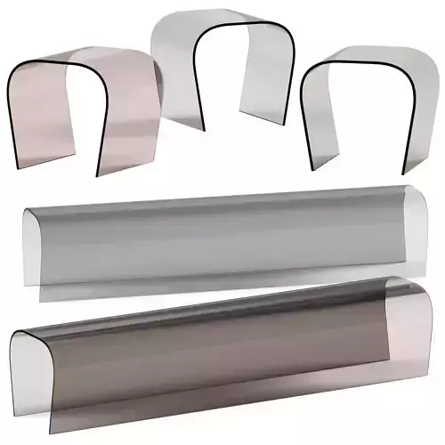 Bench and Stool Bent Glas Italia Glass