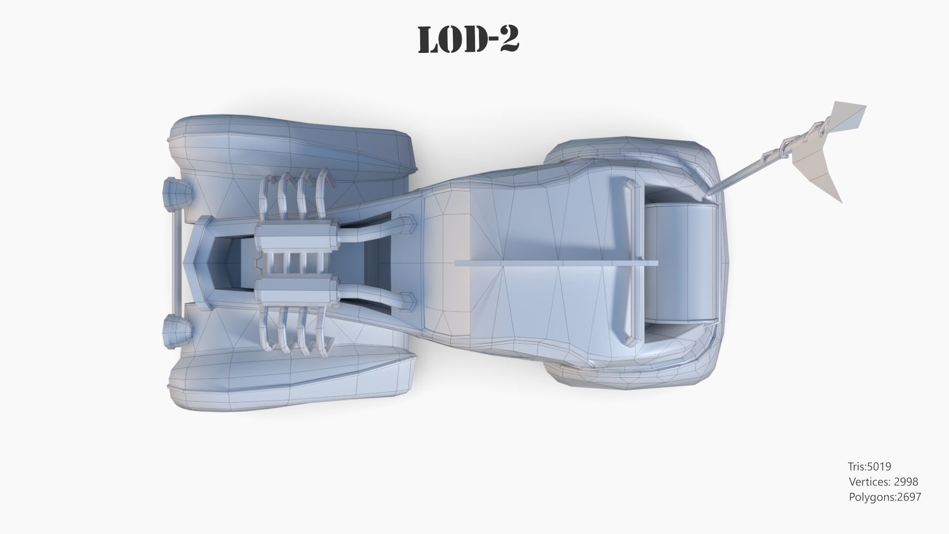 Post Apocalyptic Bugatti Low-poly War Car Game Asset Low-poly 3D model_73