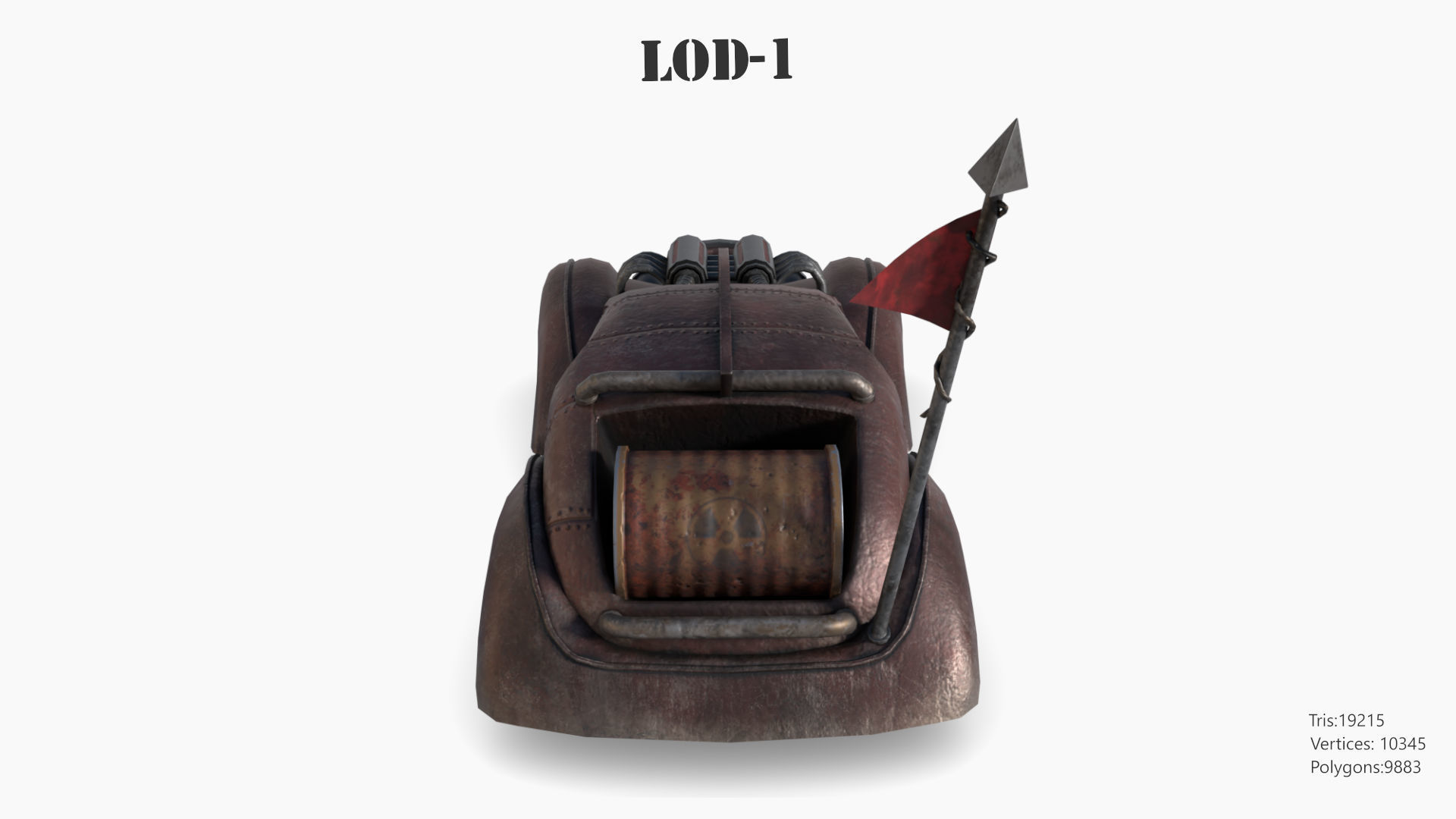 Post Apocalyptic Bugatti Low-poly War Car Game Asset Low-poly 3D model_27