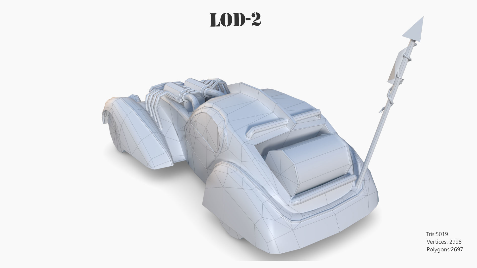 Post Apocalyptic Bugatti Low-poly War Car Game Asset Low-poly 3D model_74
