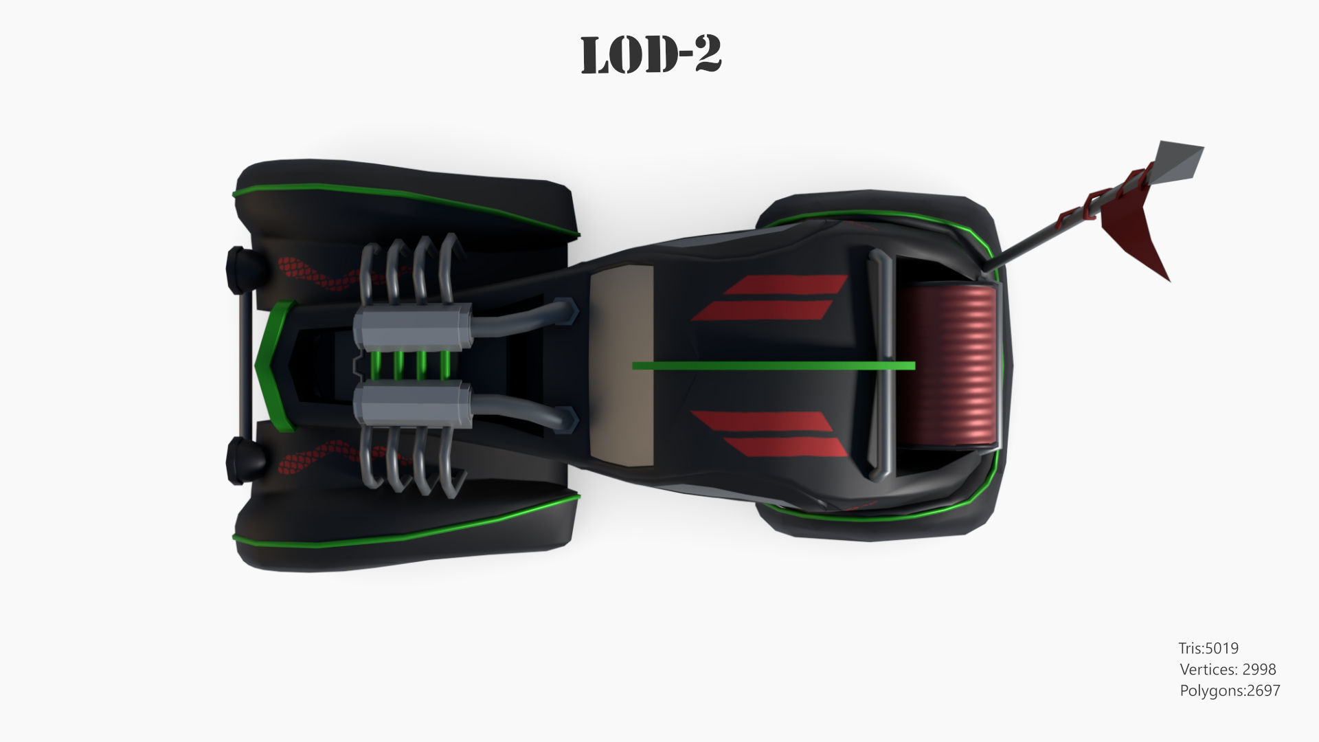 Post Apocalyptic Bugatti Low-poly War Car Game Asset Low-poly 3D model_49