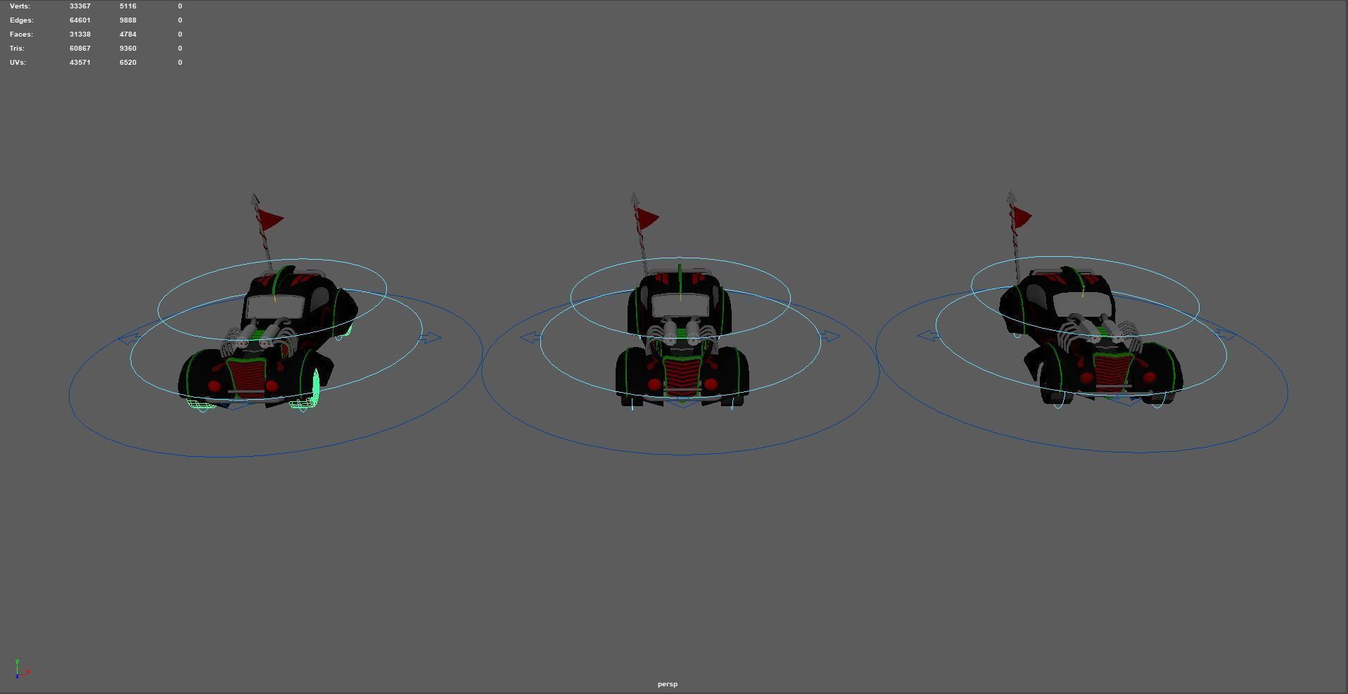 Post Apocalyptic Bugatti Low-poly War Car Game Asset Low-poly 3D model_85