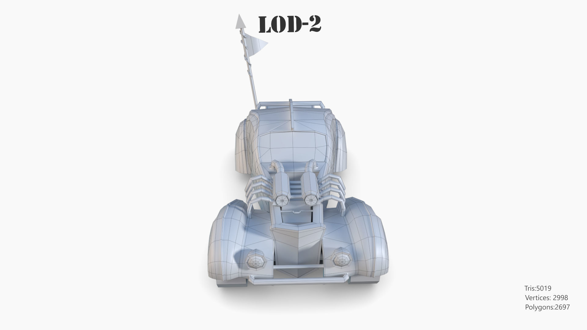 Post Apocalyptic Bugatti Low-poly War Car Game Asset Low-poly 3D model_76