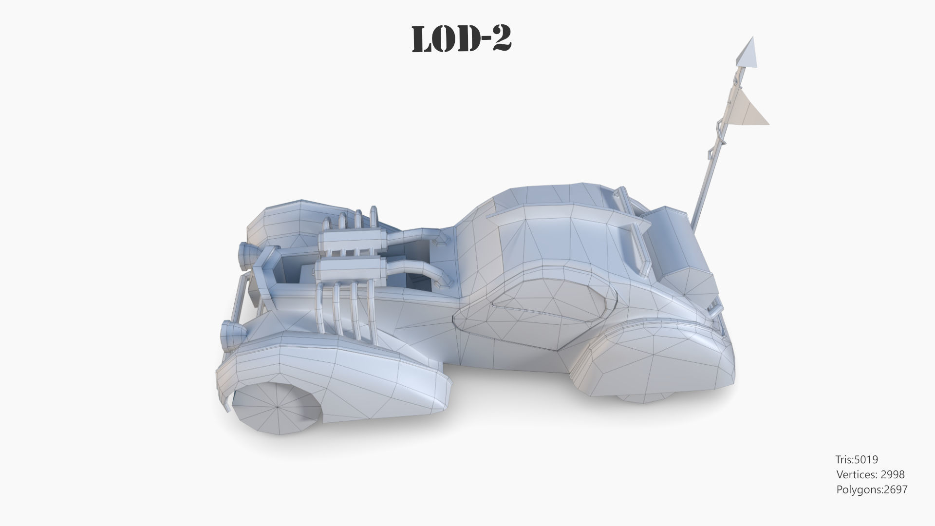 Post Apocalyptic Bugatti Low-poly War Car Game Asset Low-poly 3D model_72