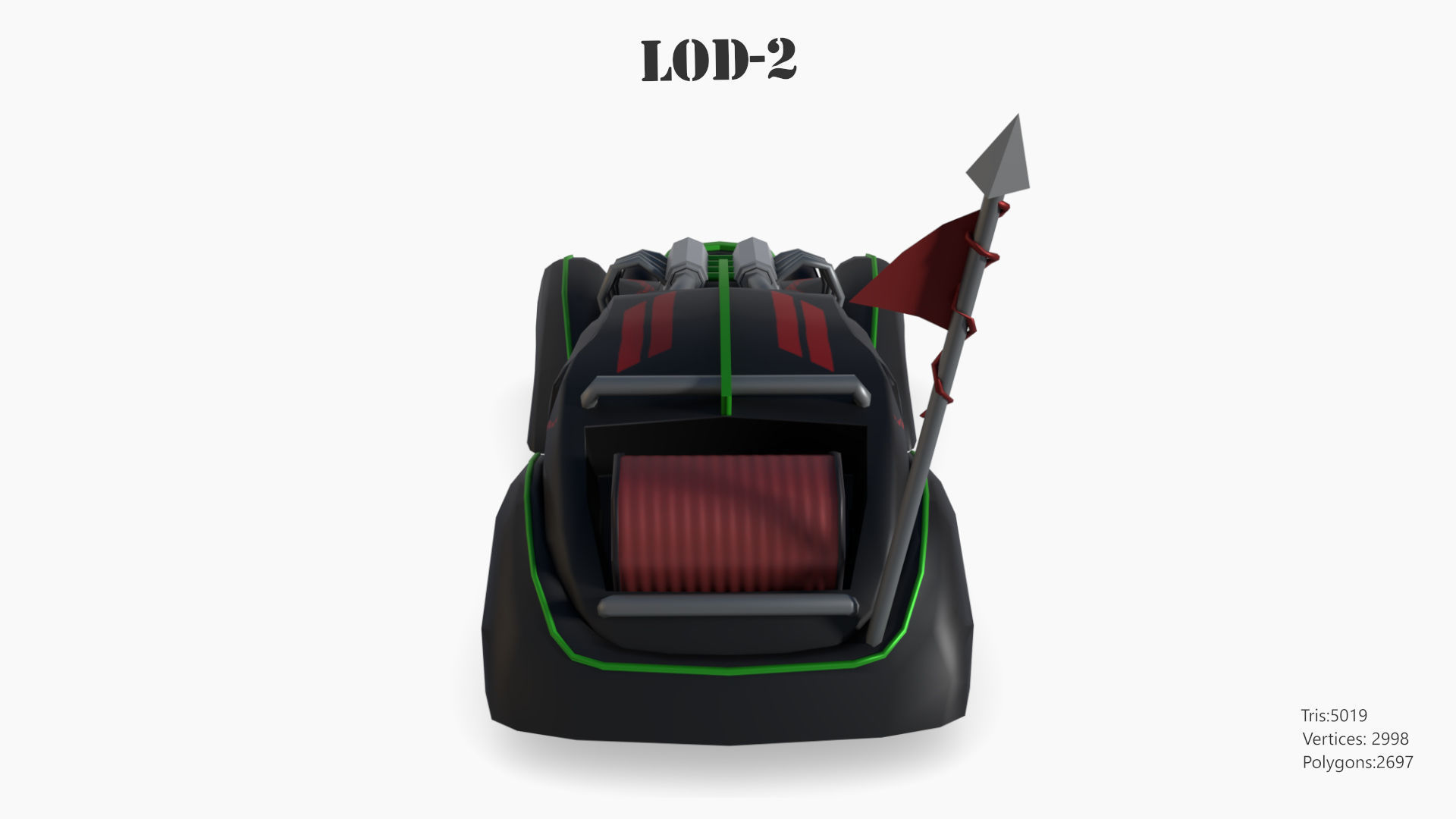 Post Apocalyptic Bugatti Low-poly War Car Game Asset Low-poly 3D model_51