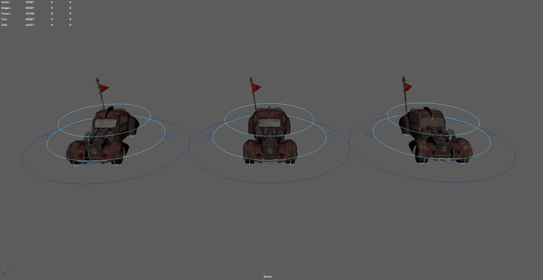 Post Apocalyptic Bugatti Low-poly War Car Game Asset Low-poly 3D model_86