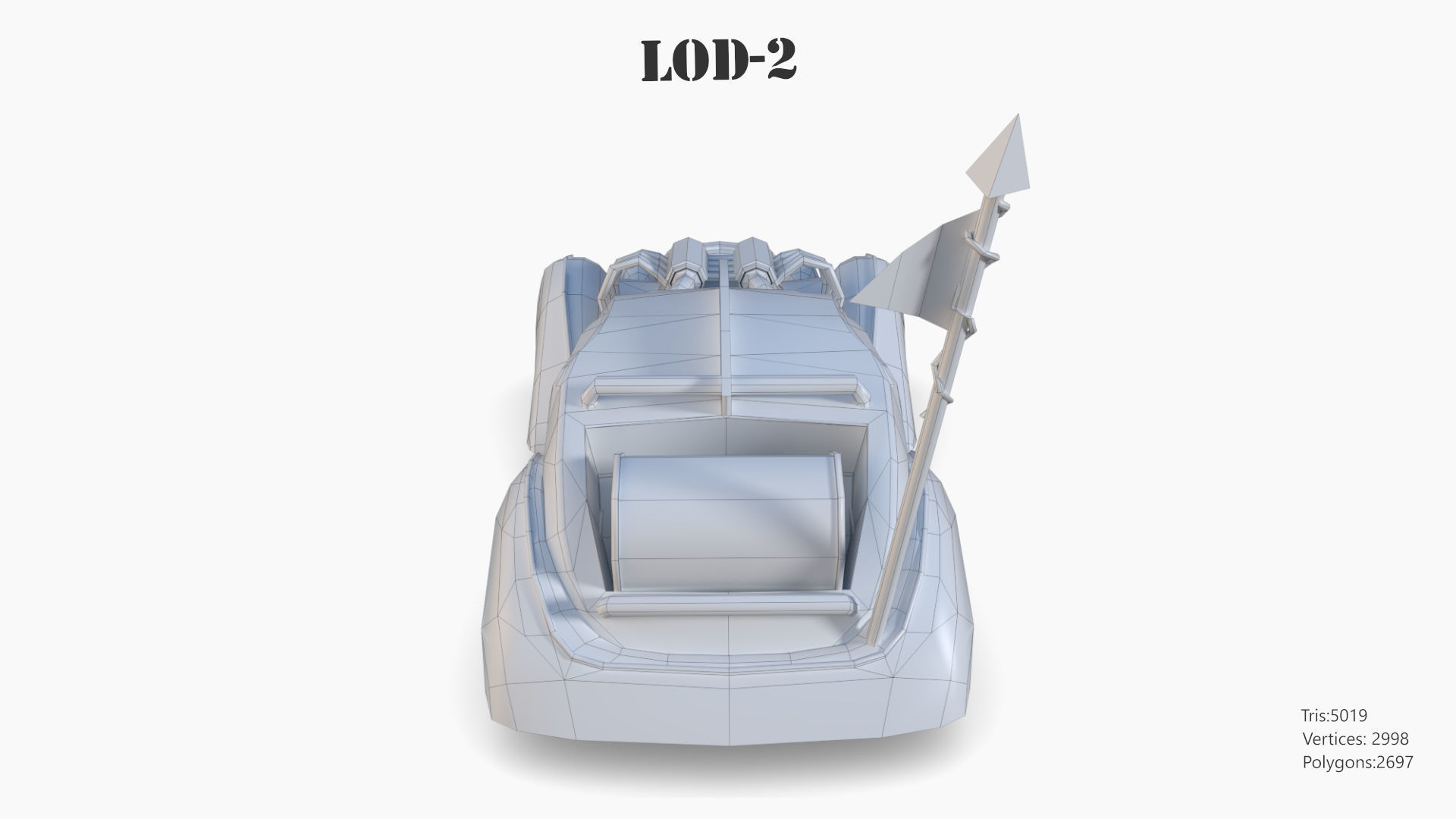 Post Apocalyptic Bugatti Low-poly War Car Game Asset Low-poly 3D model_75