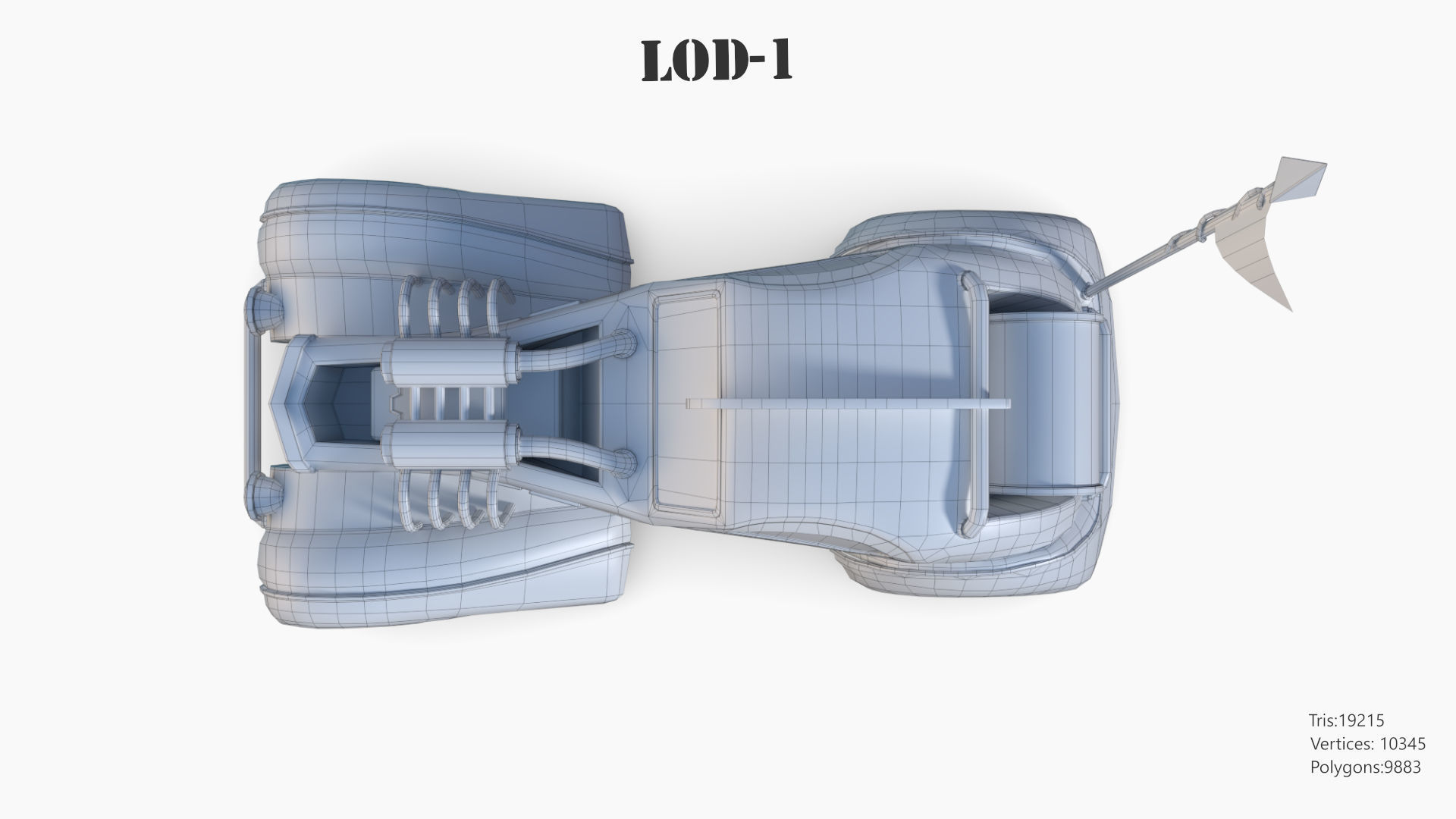 Post Apocalyptic Bugatti Low-poly War Car Game Asset Low-poly 3D model_65