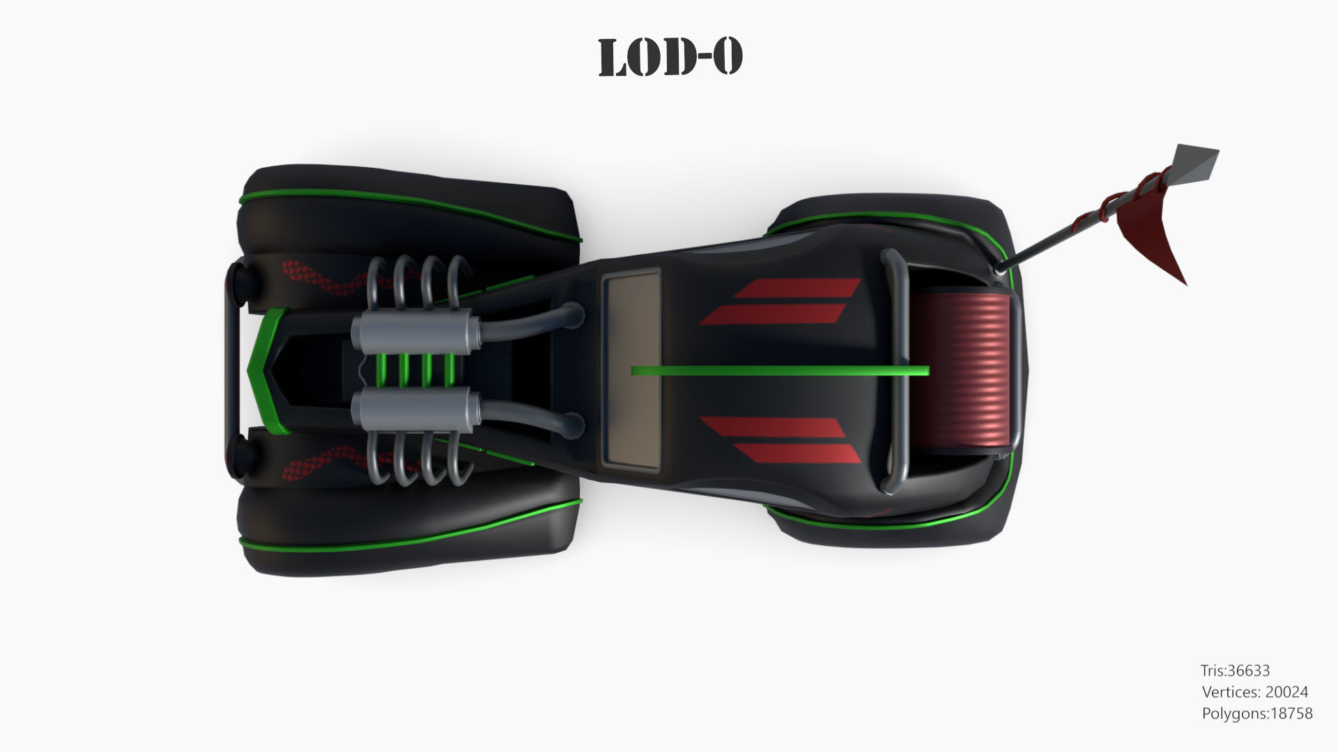 Post Apocalyptic Bugatti Low-poly War Car Game Asset Low-poly 3D model_17