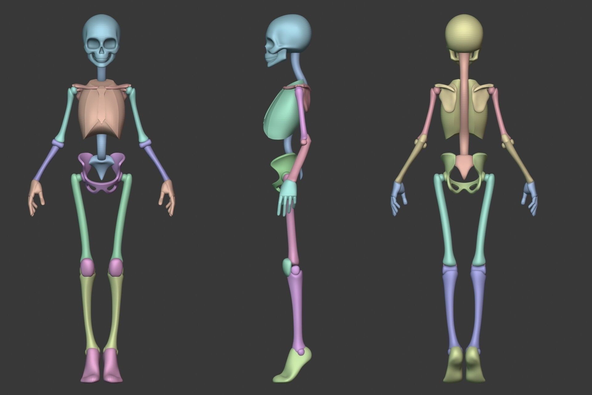 Stylized Female Anatomy Blockout 3D model_8