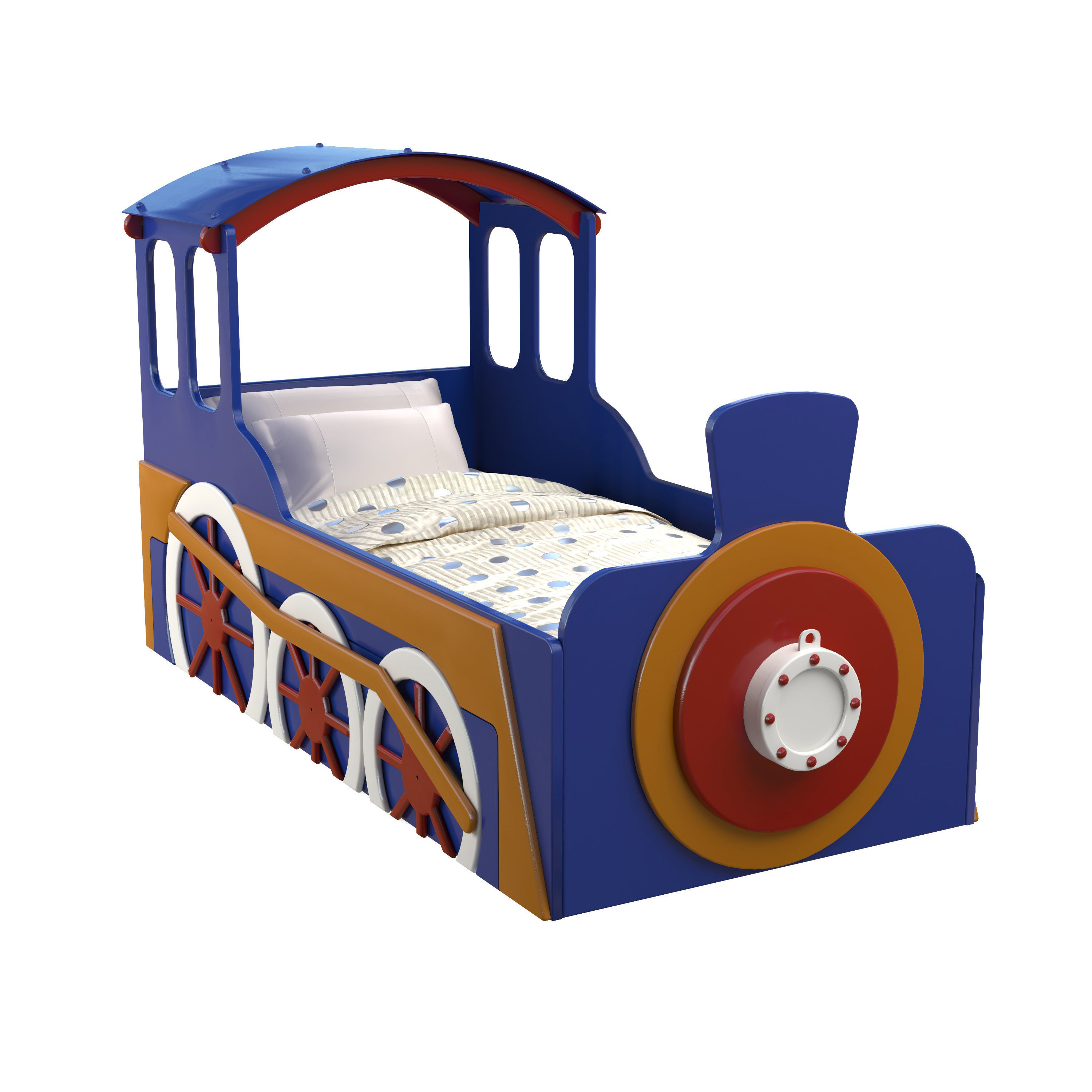 Childrens bed Train 3D model_2