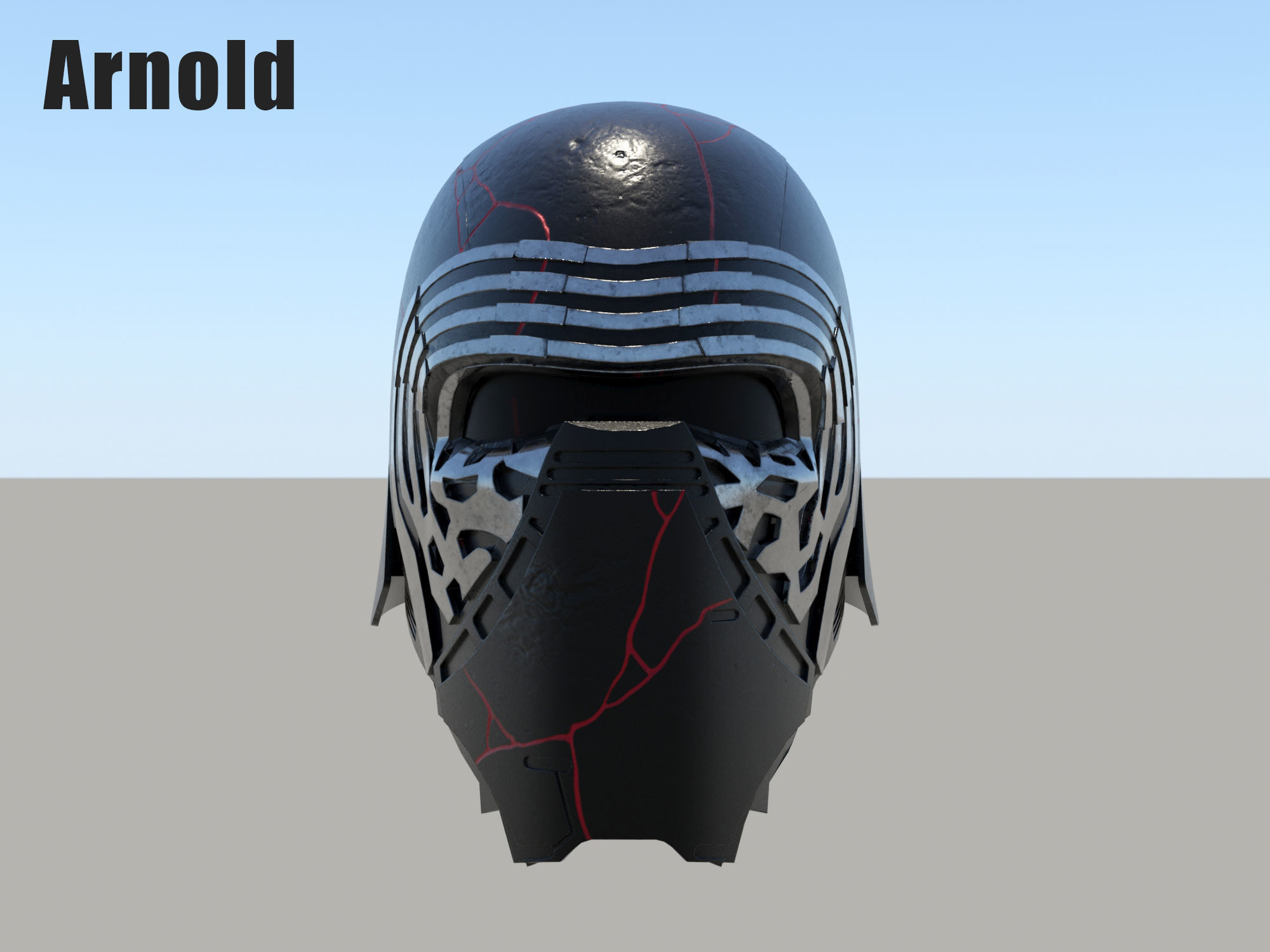 Kylo Ren destroyed mask Low-poly 3D model_21