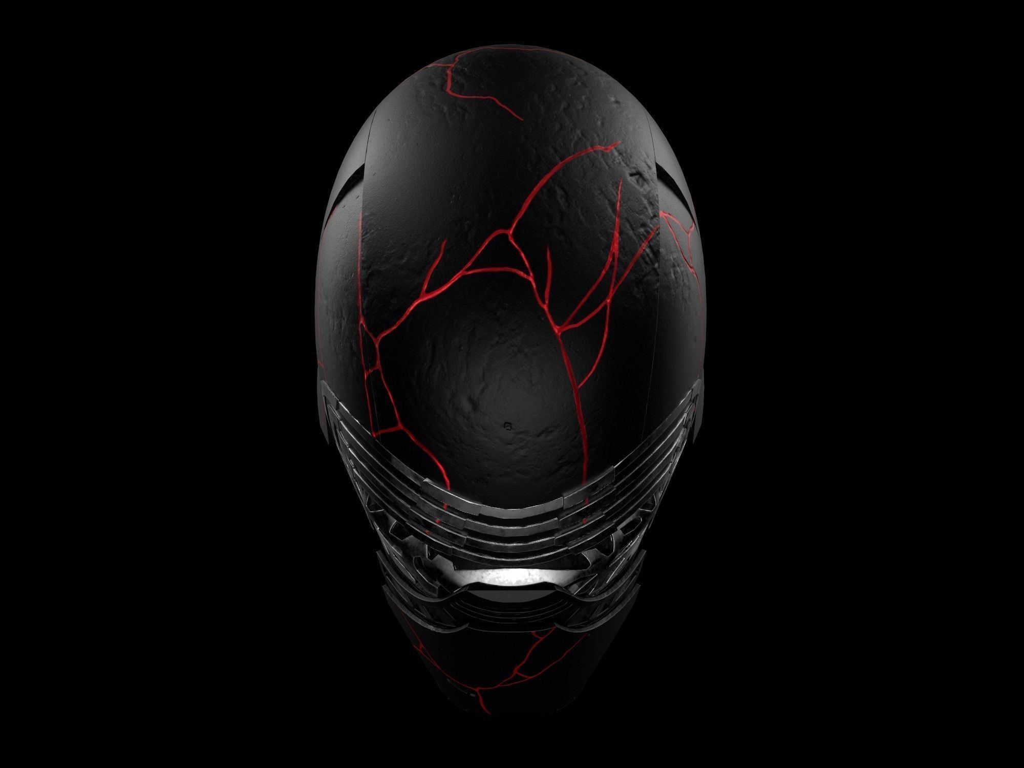 Kylo Ren destroyed mask Low-poly 3D model_12