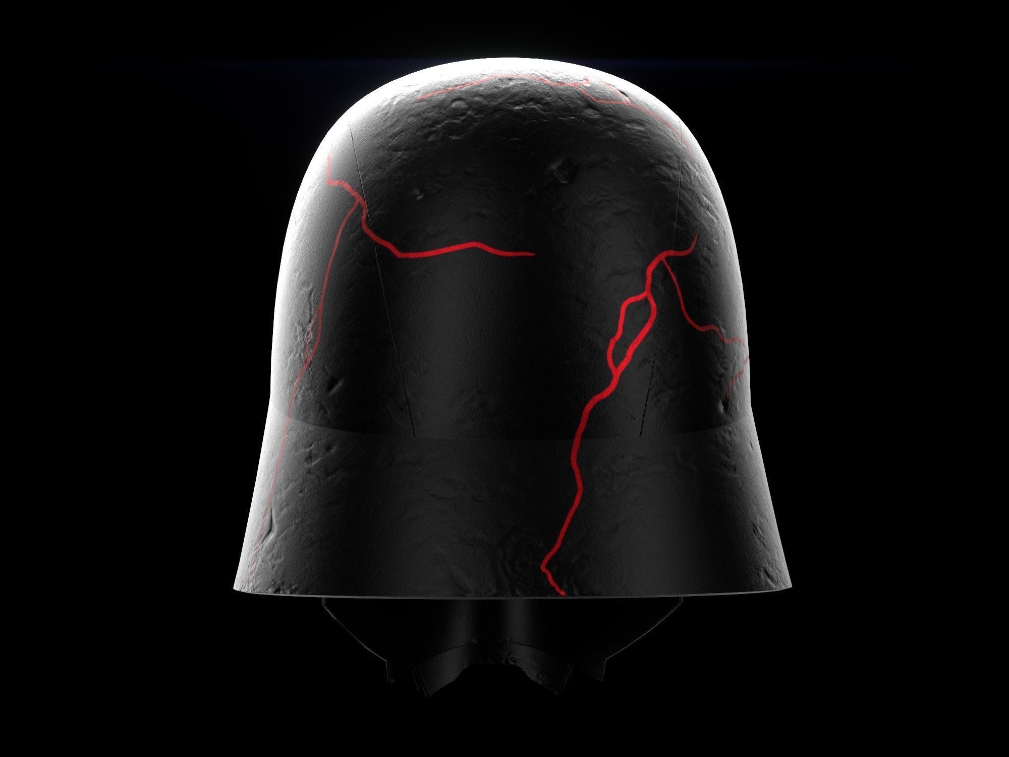 Kylo Ren destroyed mask Low-poly 3D model_5