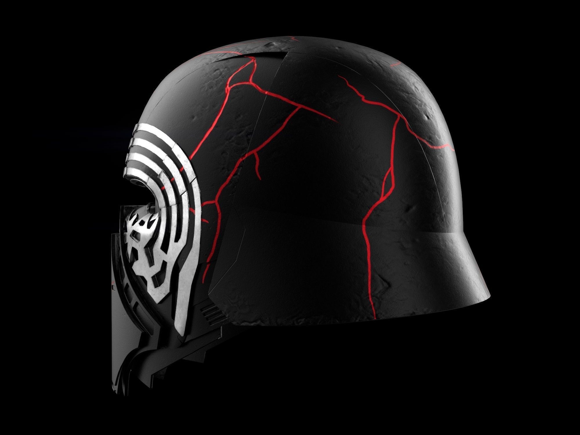 Kylo Ren destroyed mask Low-poly 3D model_4