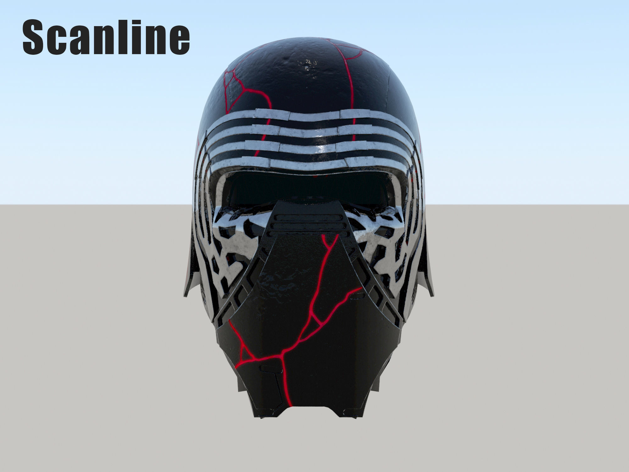 Kylo Ren destroyed mask Low-poly 3D model_22