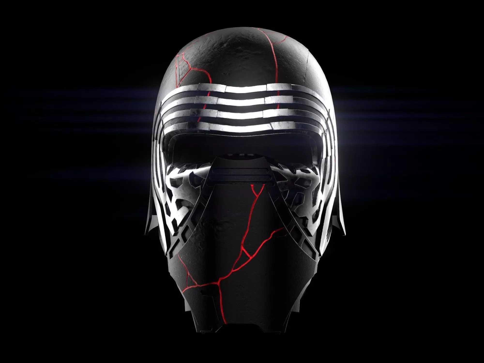 Kylo Ren destroyed mask Low-poly 3D model_0