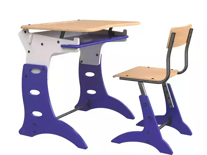 School Desk and Chair  3D model
