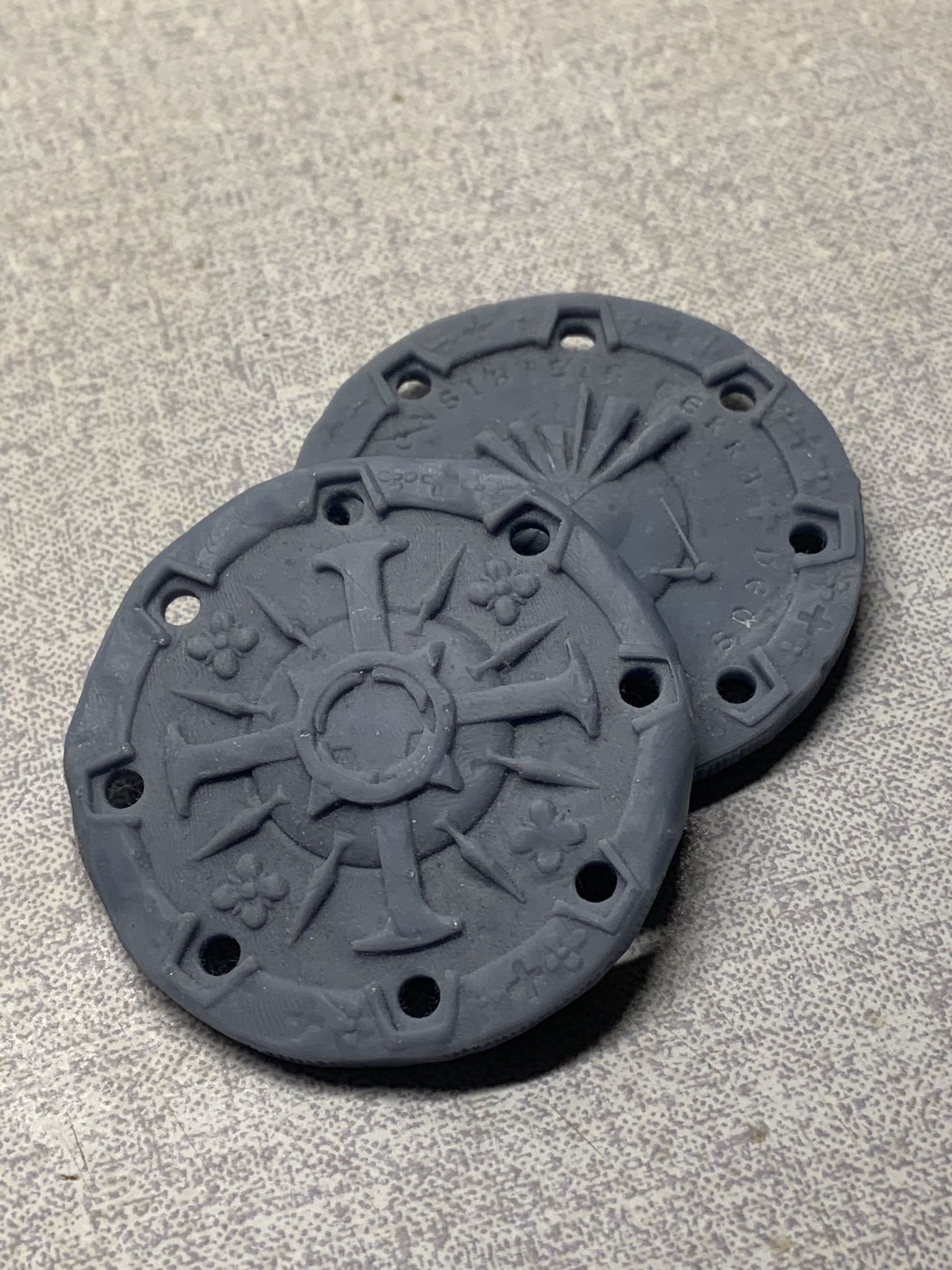 Doubloons two coasters with cross in middle 3D print model_1