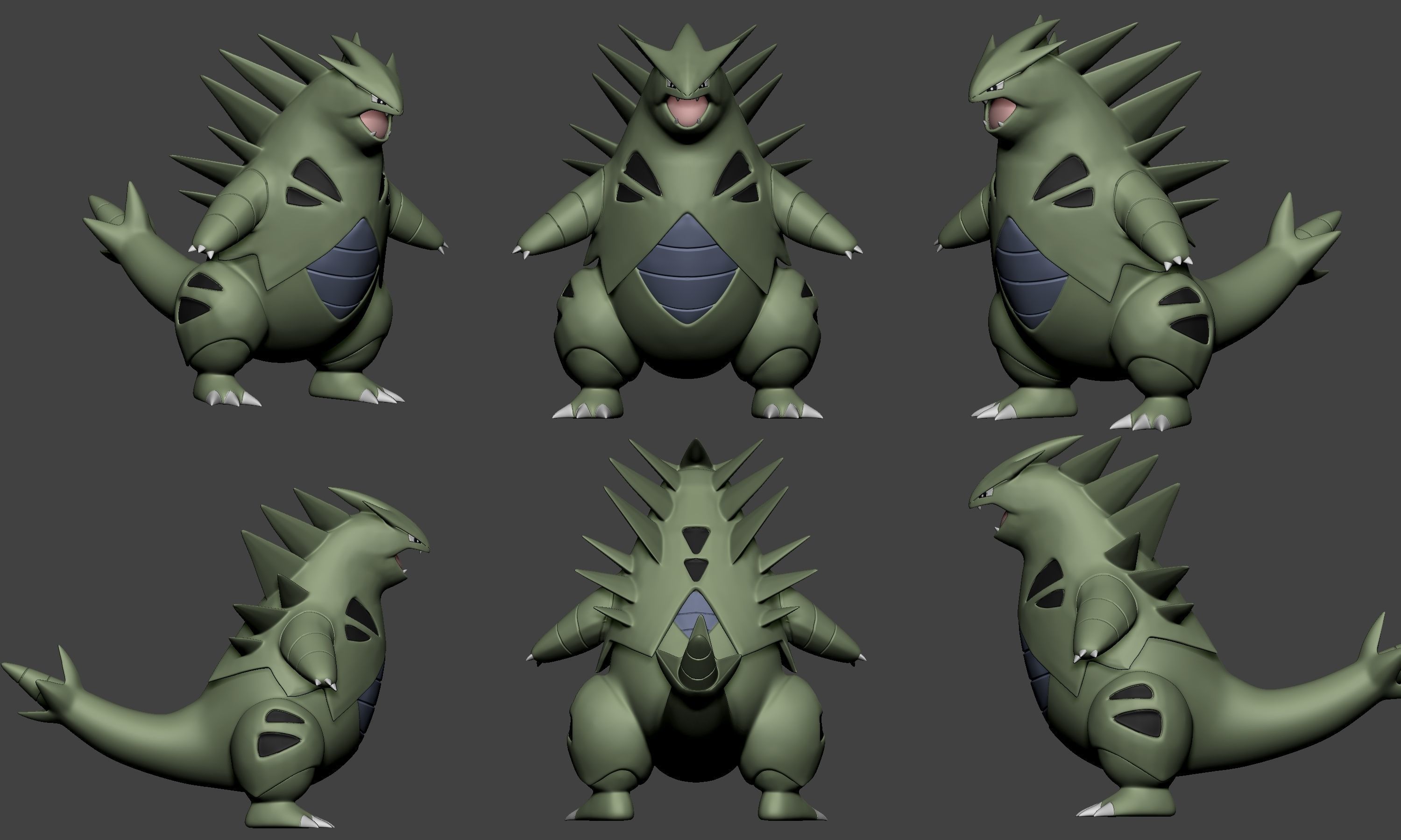 Pokemon - Larvitar Pupitar and Tyranitar 3D print model_12