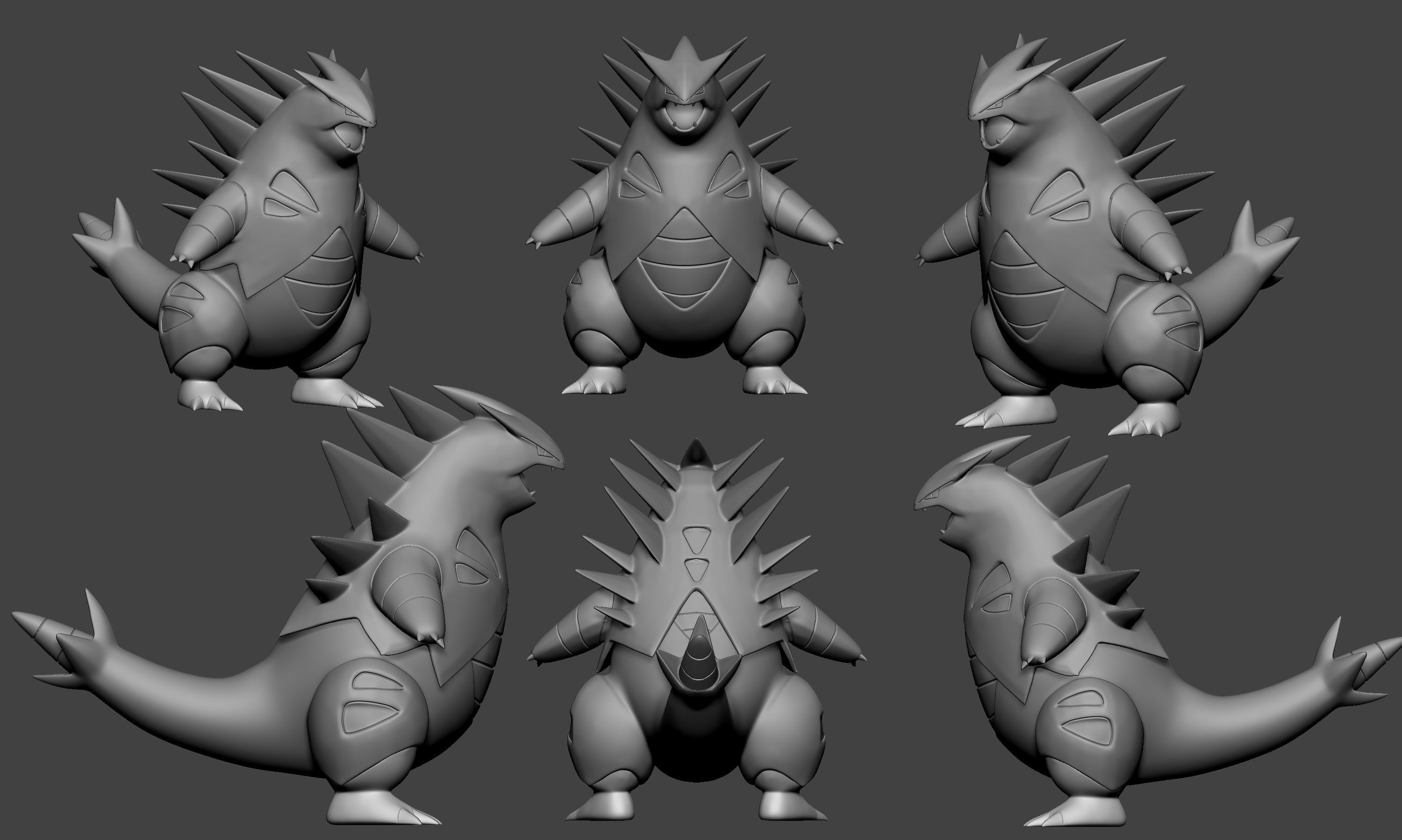 Pokemon - Larvitar Pupitar and Tyranitar 3D print model_13