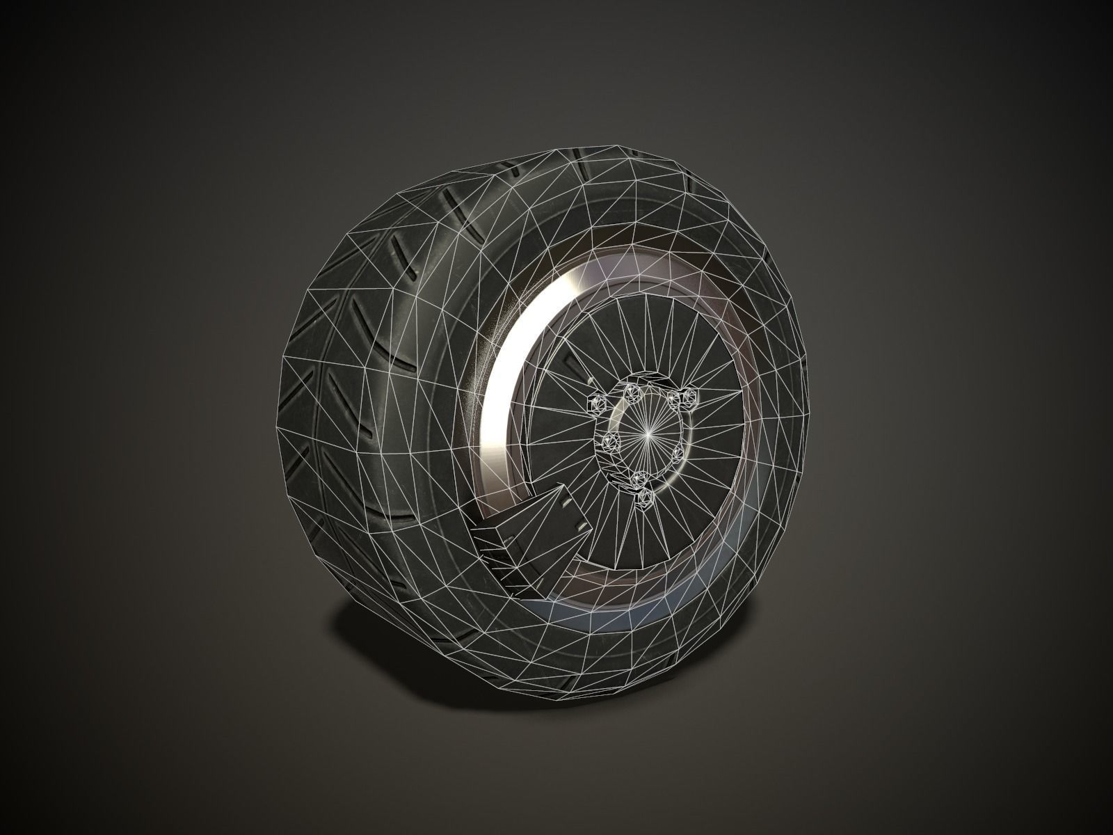 WHEEL AND TIRE 5 3D model Low-poly 3D model_2