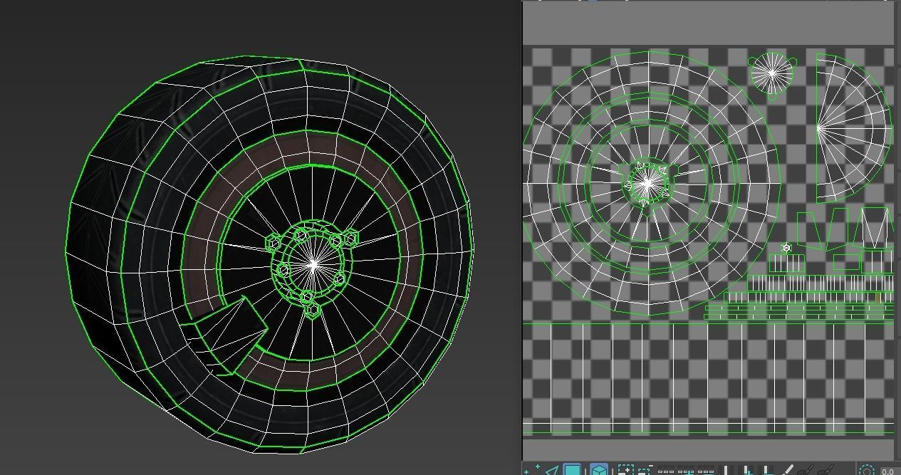 WHEEL AND TIRE 5 3D model Low-poly 3D model_3