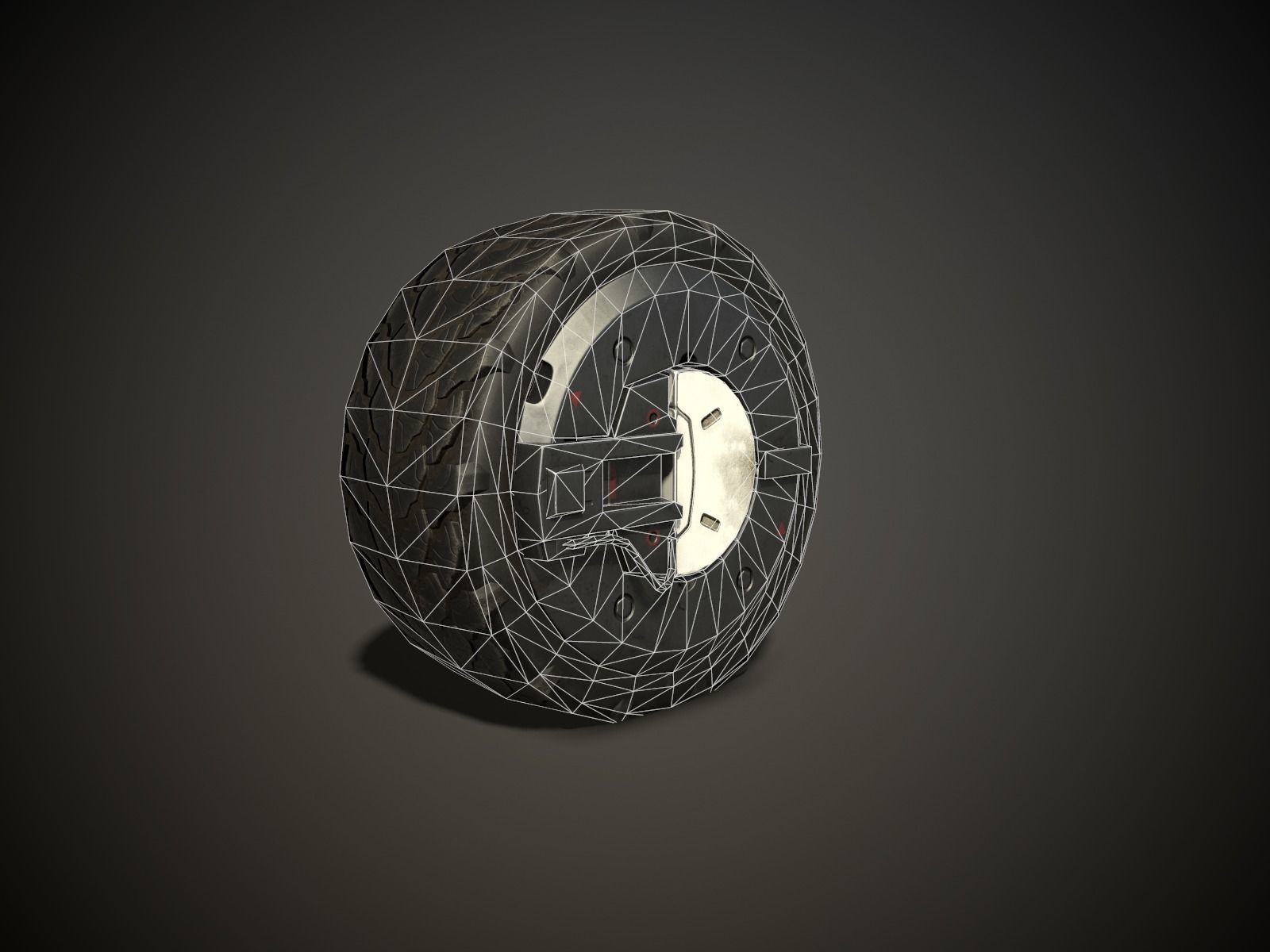 WHEEL AND TIRE 7 3D model Low-poly 3D model_2