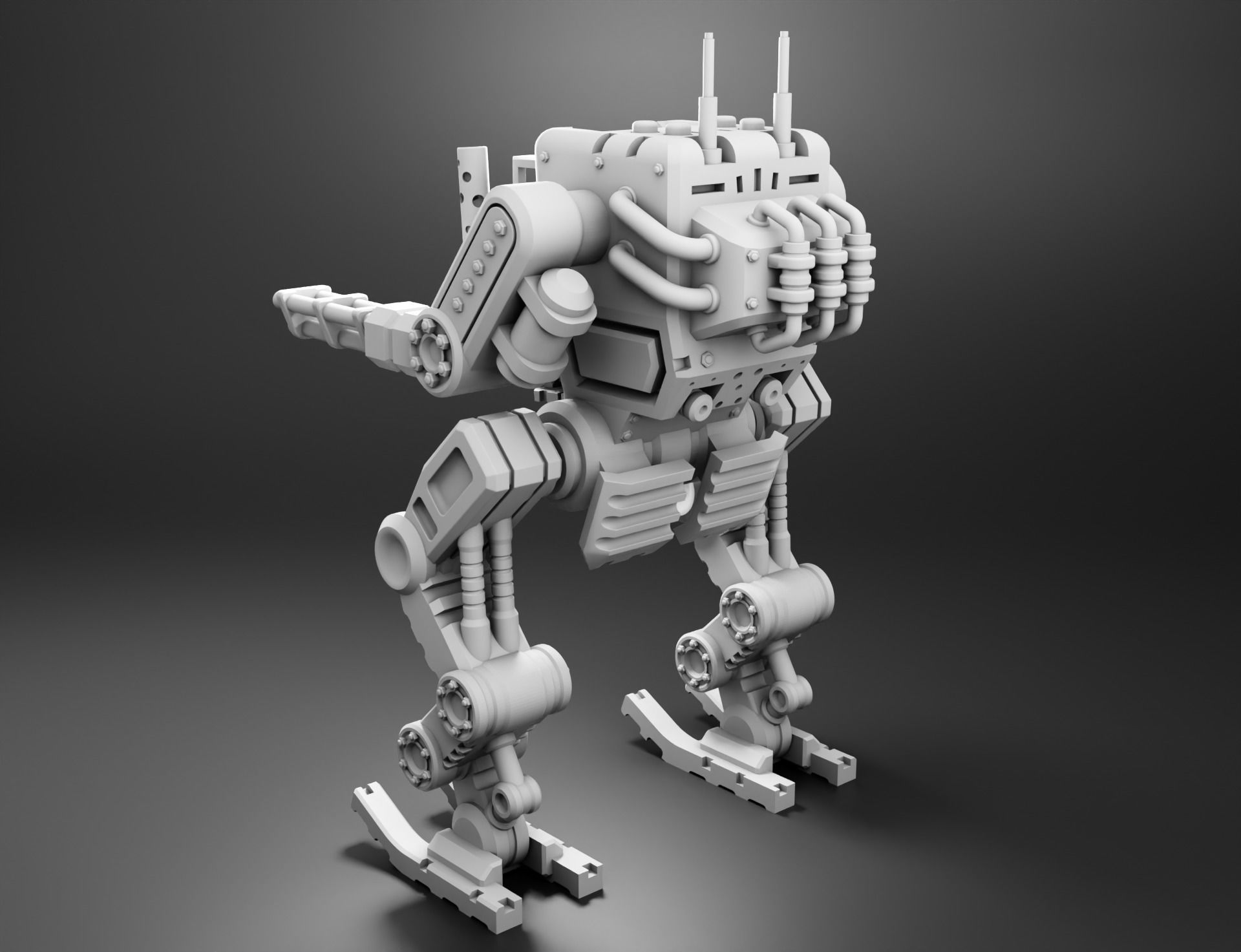Robo-Tank 3D Print model att robot 3D print model_9