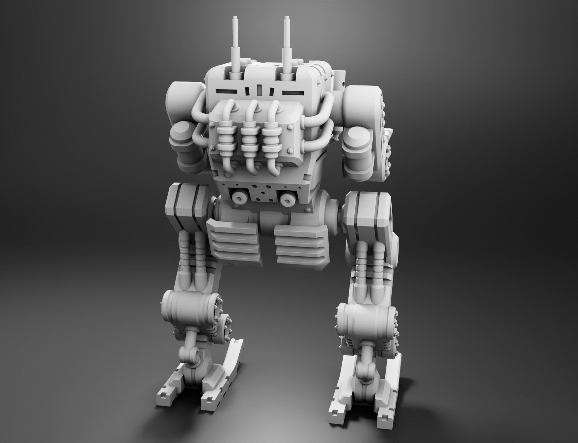 Robo-Tank 3D Print model att robot 3D print model_8
