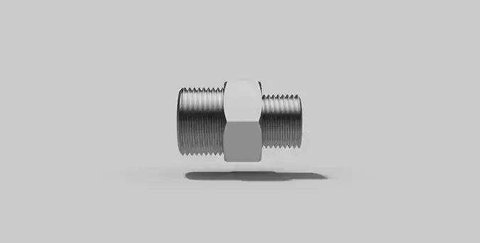 3-4 x 1-2 Inch BSP - Hexagon bushing MxM - Autodesk Inventor