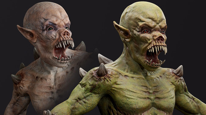 Mutant zombie Low-poly 3D model