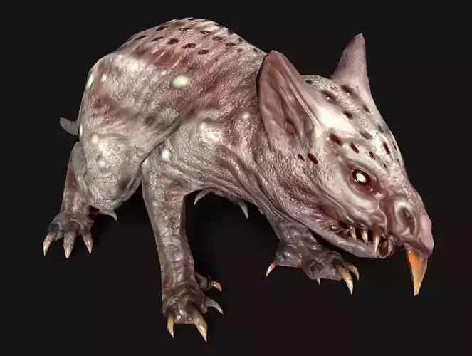 Corrupted Rat 02 Low-poly 3D model