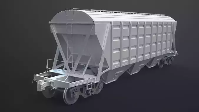 Hopper Car High-Poly 3D model