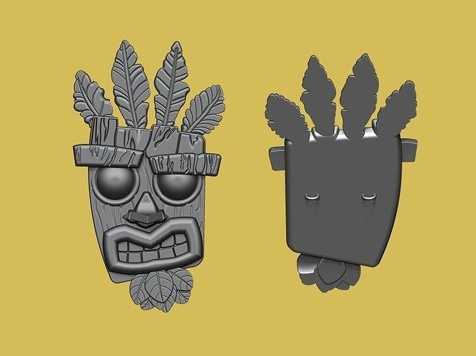 Aku mask pendant 3D print model