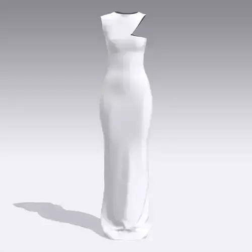 DRESS ASYMETRIC WHITE ELEGANCE LOOK