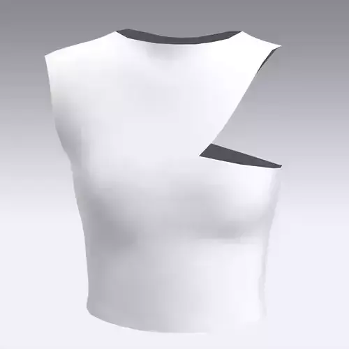 BLOUSE WHITE ASYMETRIC LOOK STYLE