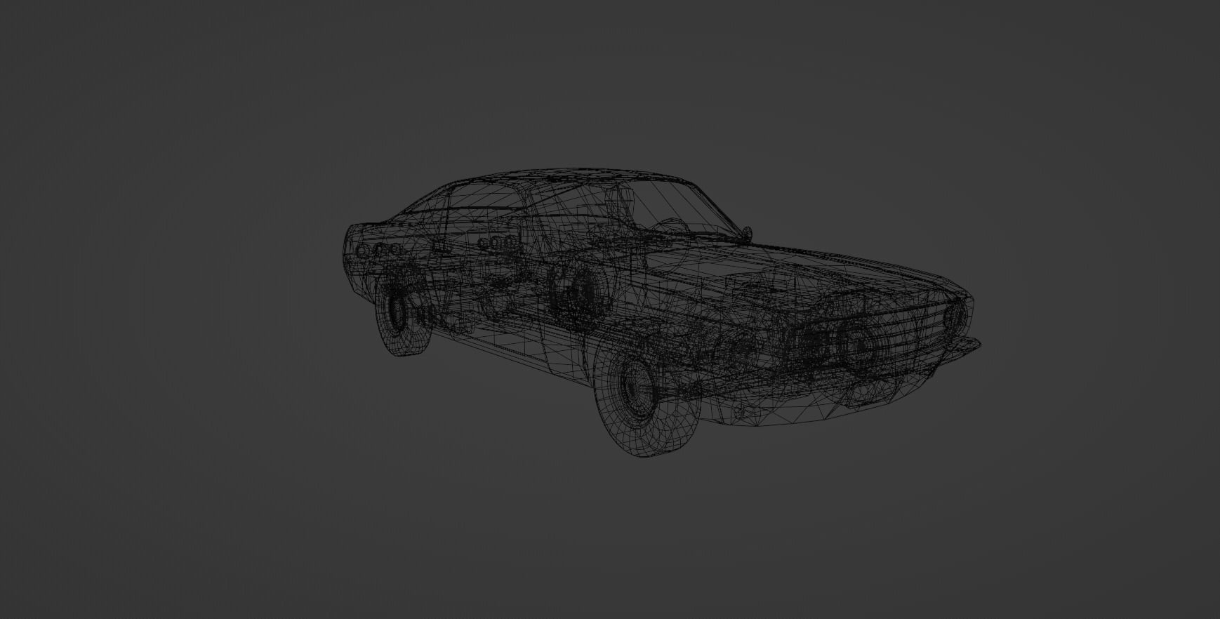 1960s Muscle Car 2 Low-poly 3D model_3