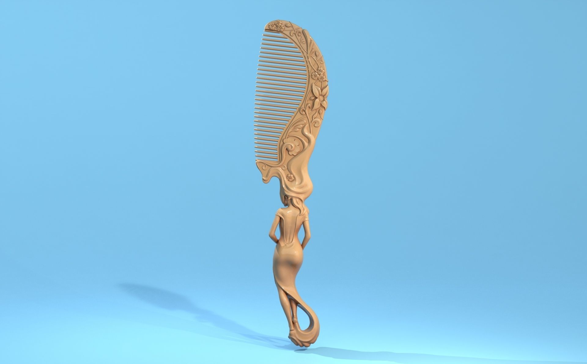 Hair comb 3D print model_6