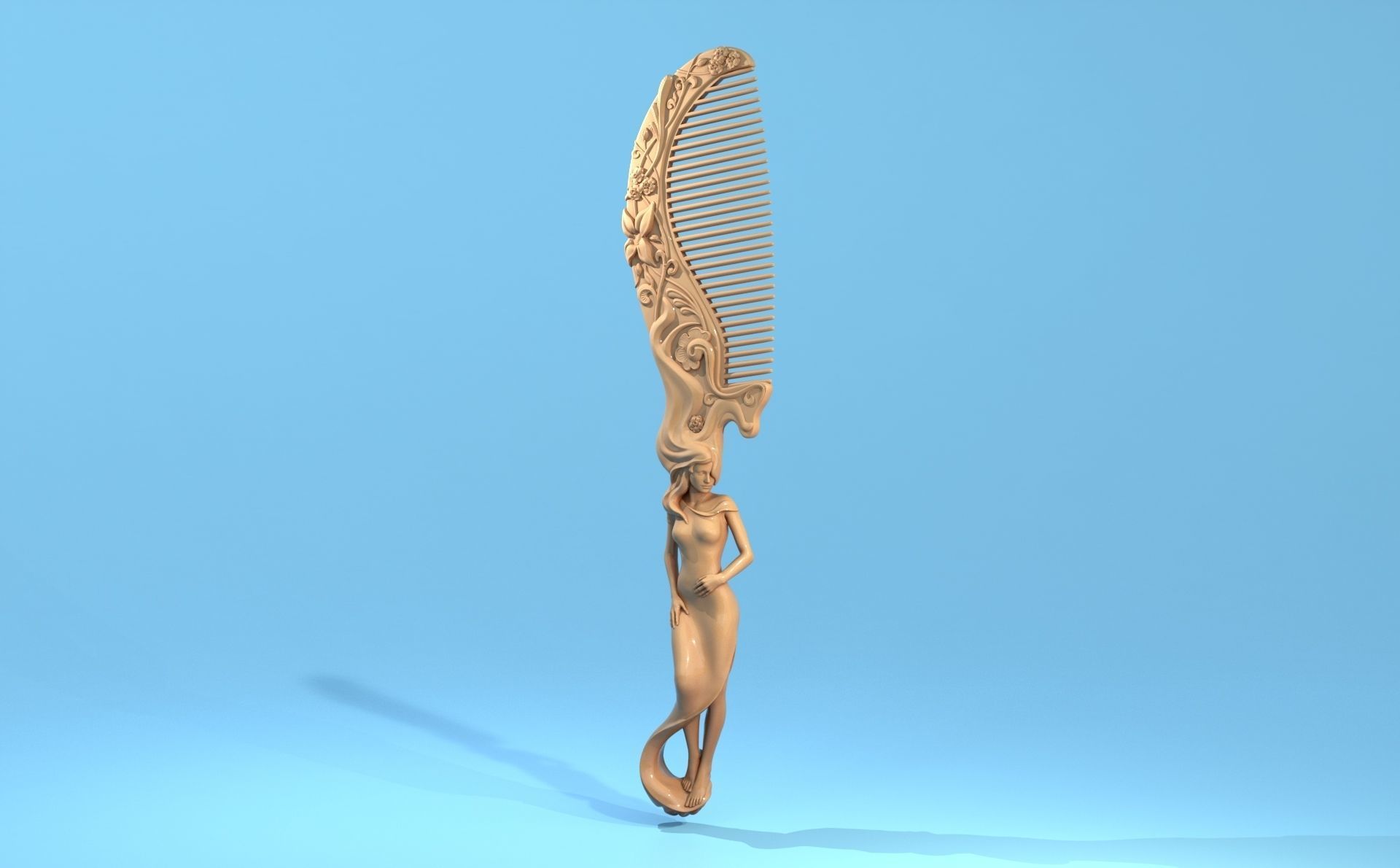 Hair comb 3D print model_3