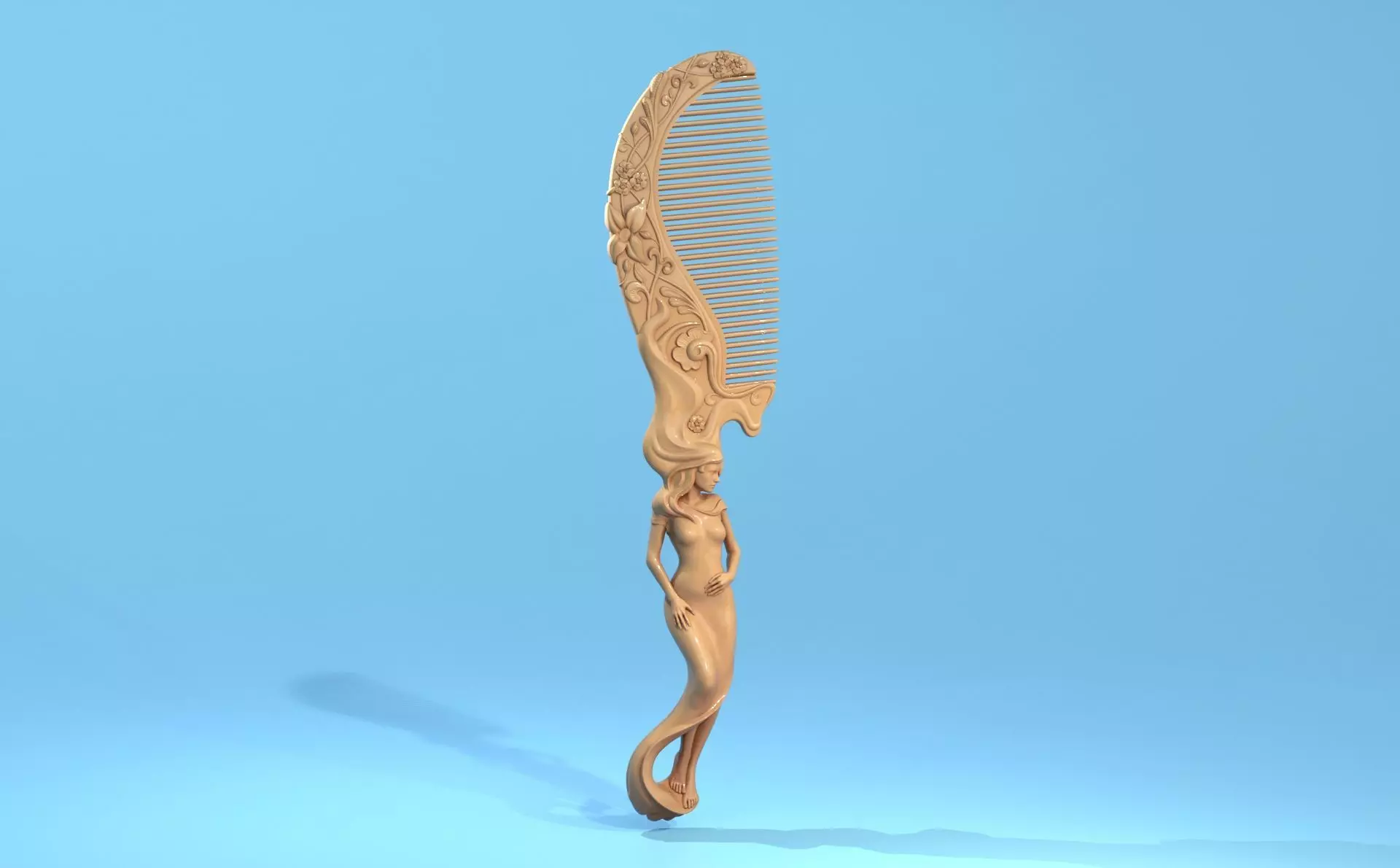 Hair comb 3D print model_0