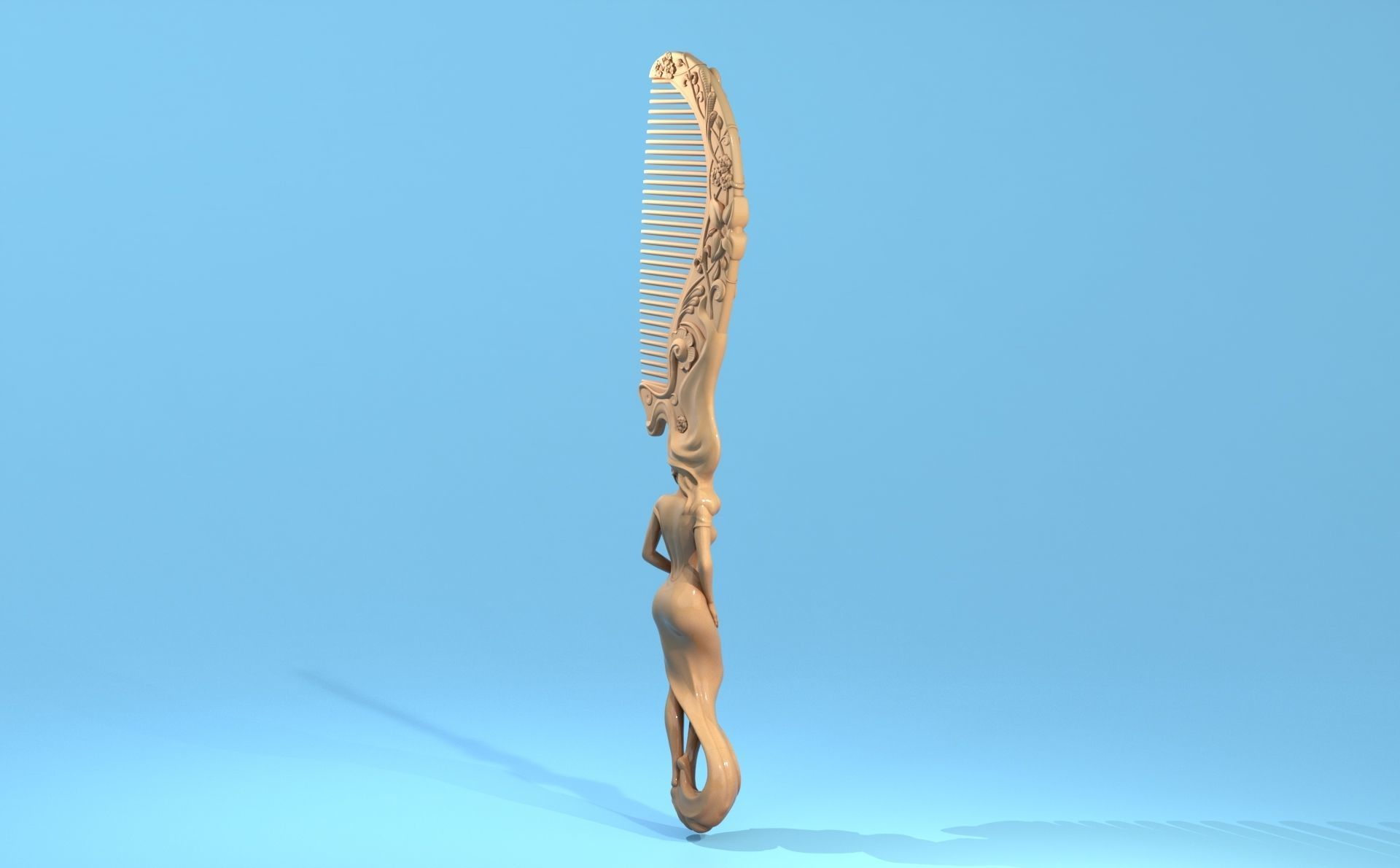 Hair comb 3D print model_7