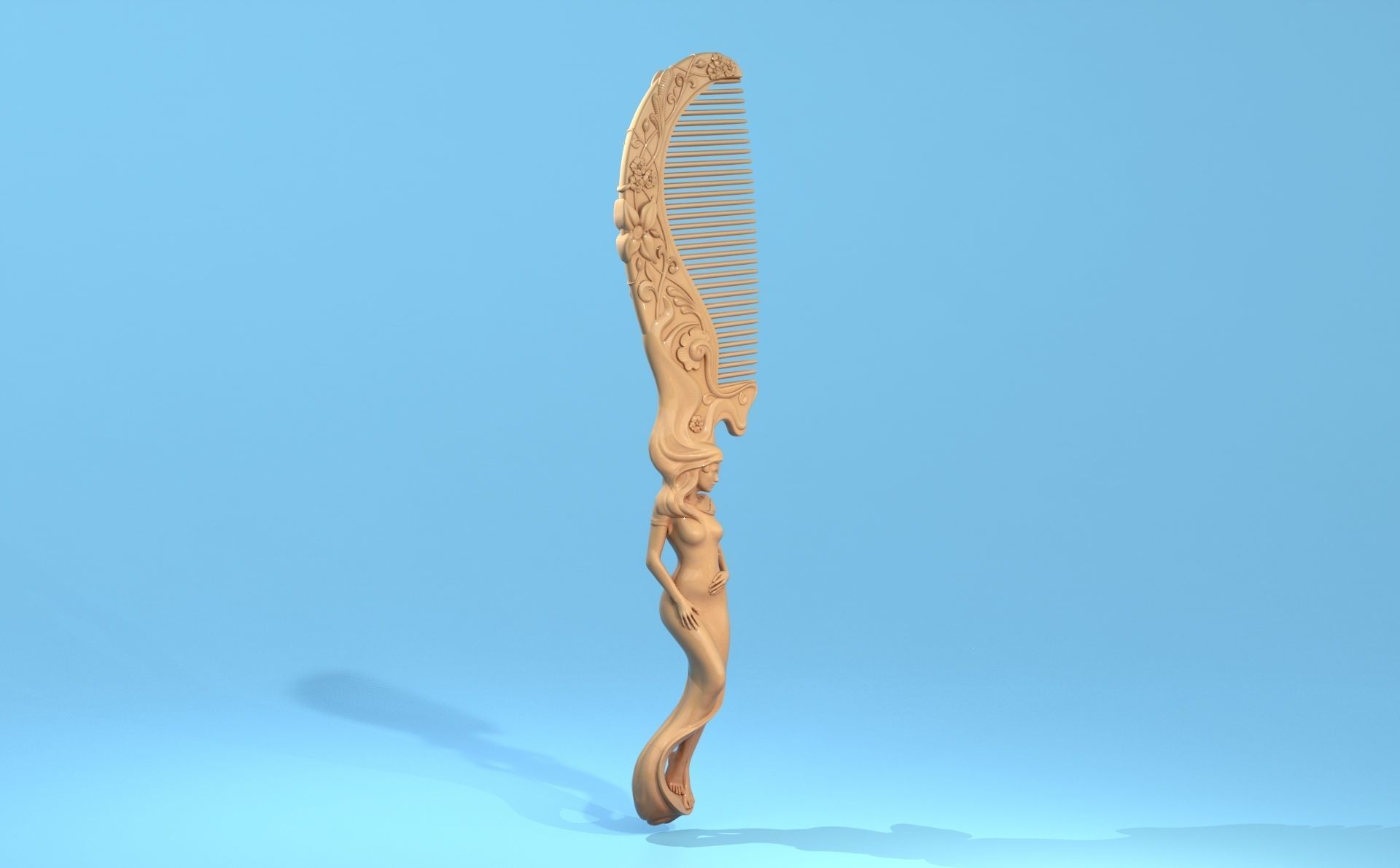 Hair comb 3D print model_9
