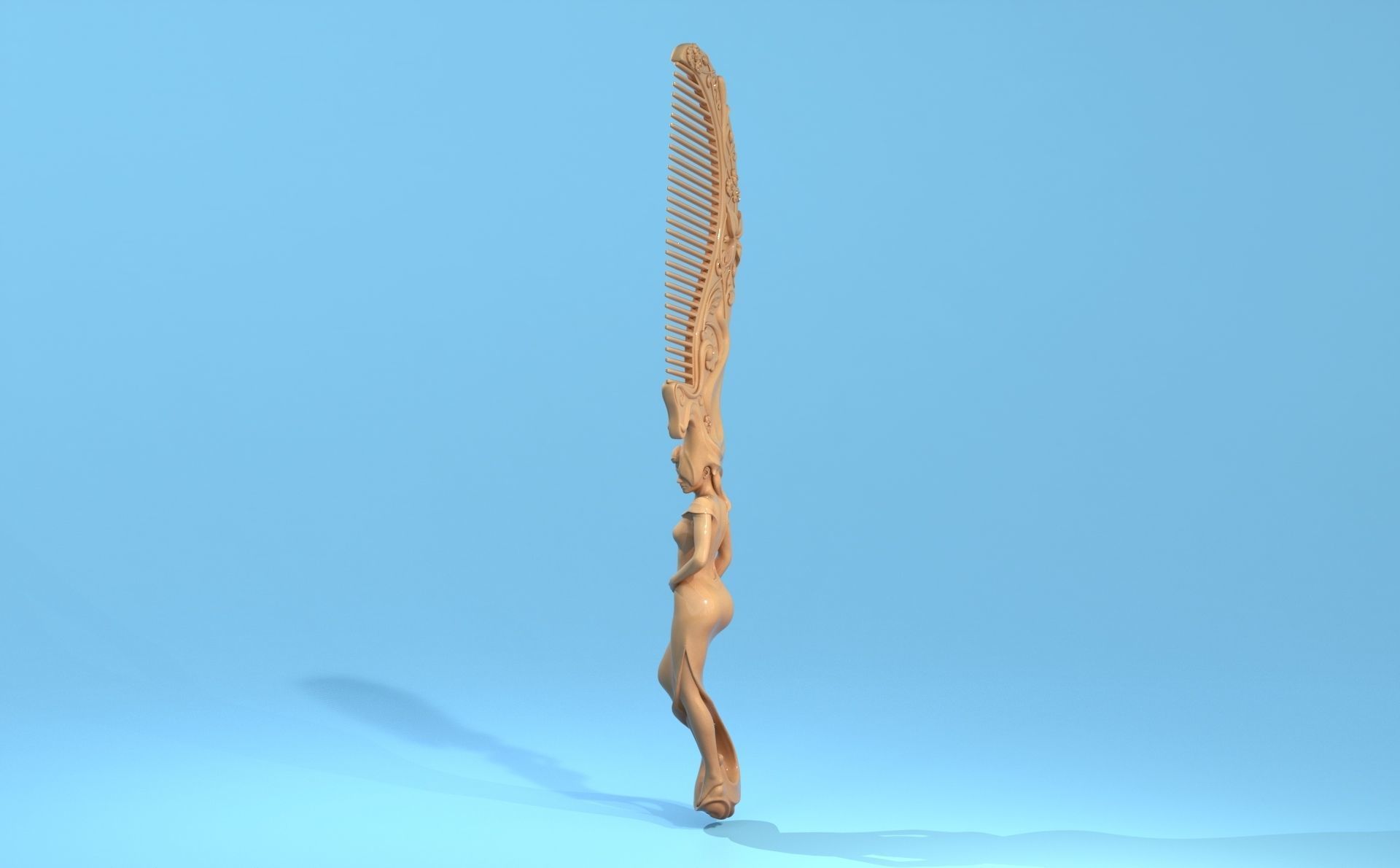 Hair comb 3D print model_5