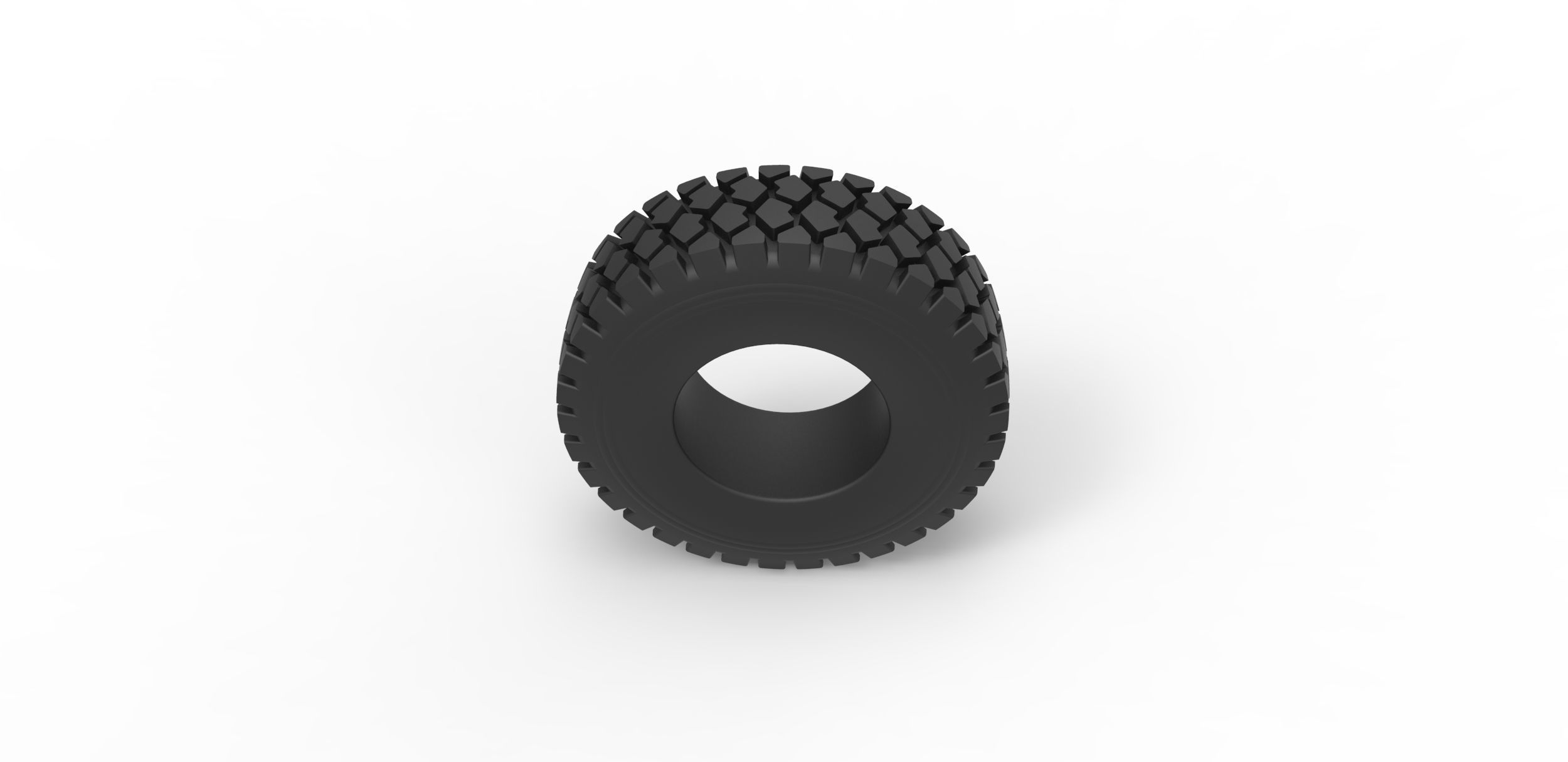 Military truck tire Scale 1 to 25 3D print model_5