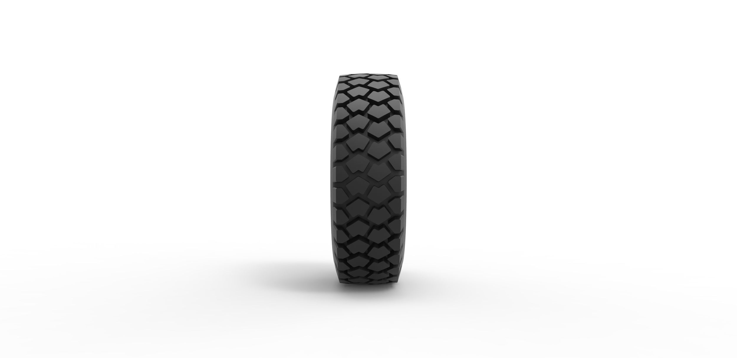 Military truck tire Scale 1 to 25 3D print model_3