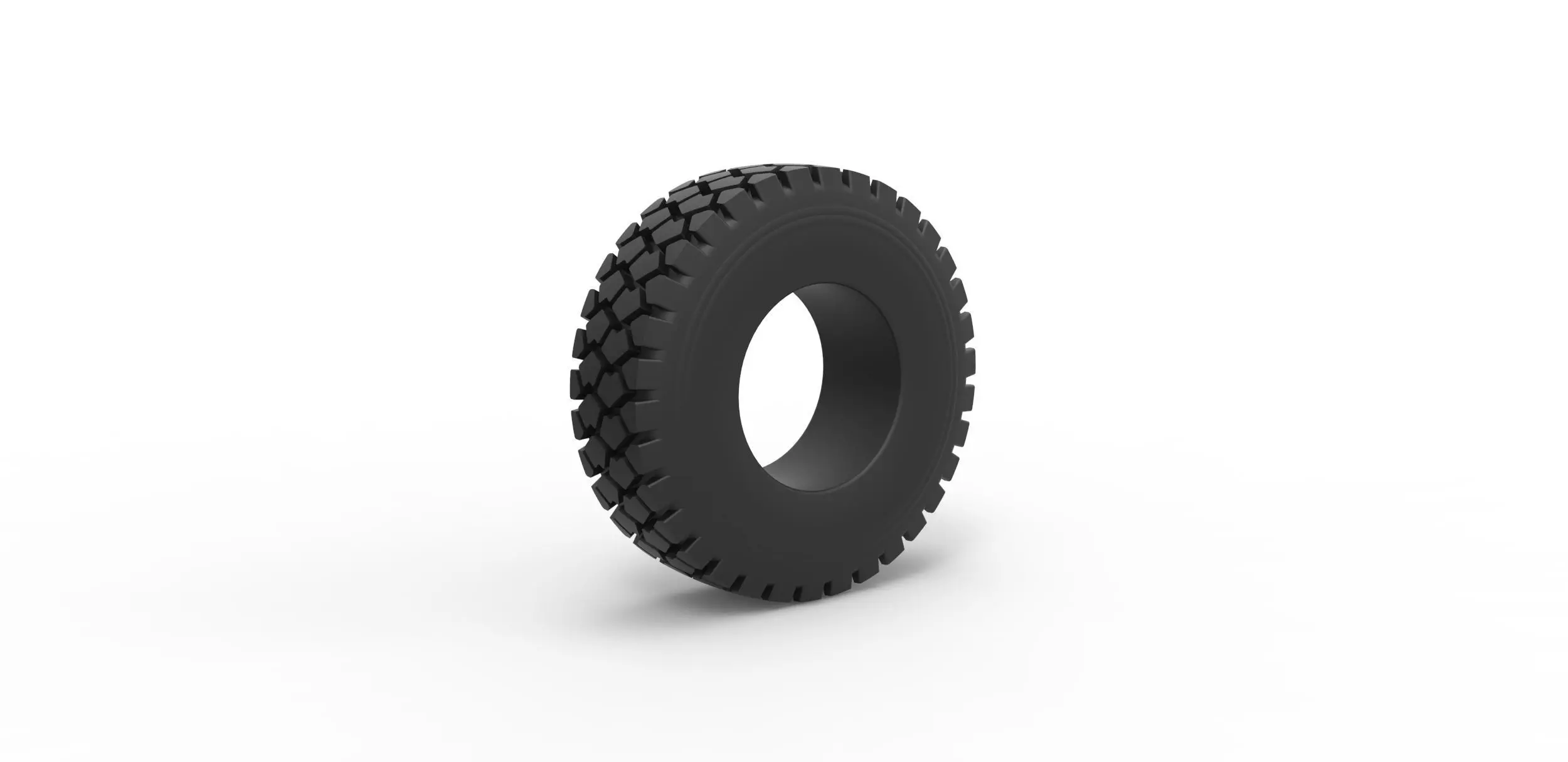 Military truck tire Scale 1 to 25 3D print model_0